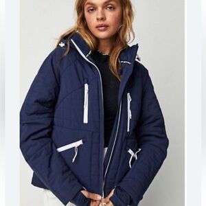 New $398 Free People FP Movement All Prepped Short Ski Jacket Sz M Navy …